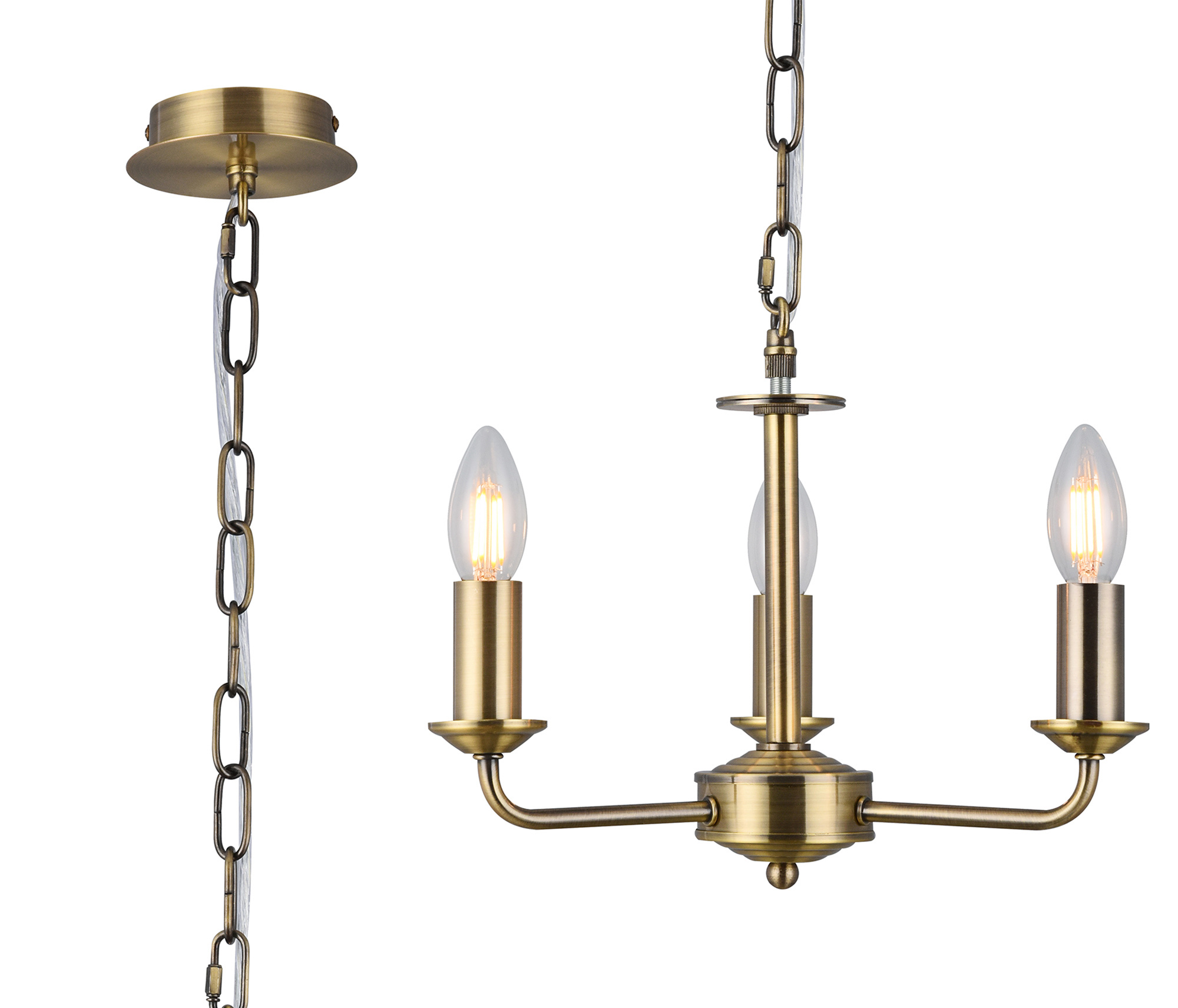 Banyan Pendant 3 Light Antique Brass D0355  Deco Banyan
